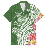 Aloha Molokai Island Personalized Family Matching Long Sleeve Bodycon Dress and Hawaiian Shirt Sage Dreamy Turtle
