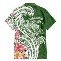 Aloha Molokai Island Personalized Family Matching Mermaid Dress and Hawaiian Shirt Sage Dreamy Turtle