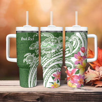 Aloha Molokai Island Personalized Tumbler With Handle Sage Dreamy Turtle