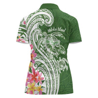 Aloha Molokai Island Personalized Women Polo Shirt Sage Dreamy Turtle