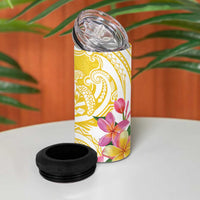 Aloha Oahu Island Personalized 4 in 1 Can Cooler Tumbler Yellow Dreamy Turtle