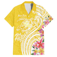 Aloha Oahu Island Personalized Hawaiian Shirt Yellow Dreamy Turtle