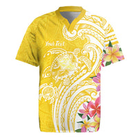Aloha Oahu Island Personalized Rugby Jersey Yellow Dreamy Turtle
