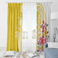 Aloha Oahu Island Personalized Window Curtain Yellow Dreamy Turtle