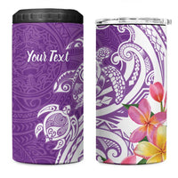 Aloha Kauai Island Personalized 4 in 1 Can Cooler Tumbler Lilac Dreamy Turtle