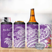 Aloha Kauai Island Personalized 4 in 1 Can Cooler Tumbler Lilac Dreamy Turtle