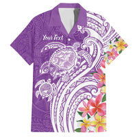 Aloha Kauai Island Personalized Family Matching Tank Maxi Dress and Hawaiian Shirt Lilac Dreamy Turtle