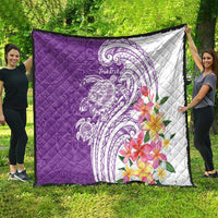 Aloha Kauai Island Personalized Quilt Lilac Dreamy Turtle