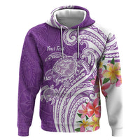 Aloha Kauai Island Personalized Zip Hoodie Lilac Dreamy Turtle