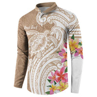 Aloha Ni’ihau Island Personalized Button Sweatshirt Beige Dreamy Turtle