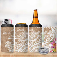 Aloha Ni’ihau Island Personalized 4 in 1 Can Cooler Tumbler Beige Dreamy Turtle