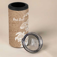 Aloha Ni’ihau Island Personalized 4 in 1 Can Cooler Tumbler Beige Dreamy Turtle