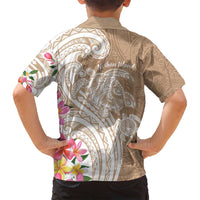 Aloha Ni’ihau Island Personalized Family Matching Long Sleeve Bodycon Dress and Hawaiian Shirt Beige Dreamy Turtle