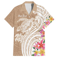 Aloha Ni’ihau Island Personalized Family Matching Summer Maxi Dress and Hawaiian Shirt Beige Dreamy Turtle