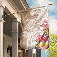 Aloha Ni’ihau Island Personalized Garden Flag Beige Dreamy Turtle