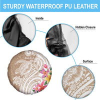 Aloha Ni’ihau Island Personalized Spare Tire Cover Beige Dreamy Turtle