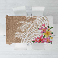 Aloha Ni’ihau Island Personalized Tablecloth Beige Dreamy Turtle