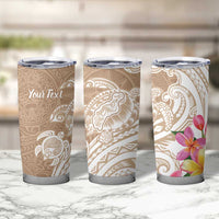 Aloha Ni’ihau Island Personalized Tumbler Cup Beige Dreamy Turtle
