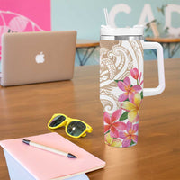 Aloha Ni’ihau Island Personalized Tumbler With Handle Beige Dreamy Turtle