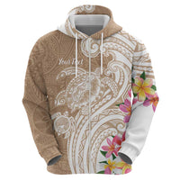 Aloha Ni’ihau Island Personalized Zip Hoodie Beige Dreamy Turtle