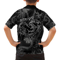 Hawaii Father's Day Vintage Lei Hawaiian Shirt Hauoli la Makuakane - Black LT7 - Polynesian Pride