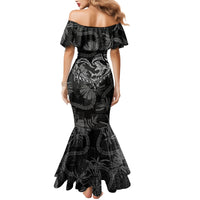 Hawaii Father's Day Vintage Lei Mermaid Dress Hauoli la Makuakane - Black LT7 - Polynesian Pride