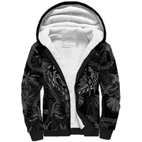 Hawaii Father's Day Vintage Lei Sherpa Hoodie Hauoli la Makuakane - Black LT7 Unisex Black - Polynesian Pride