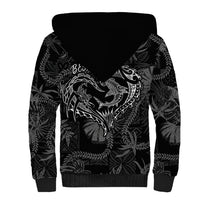 Hawaii Father's Day Vintage Lei Sherpa Hoodie Hauoli la Makuakane - Black