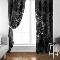Hawaii Father's Day Vintage Lei Window Curtain Hauoli la Makuakane - Black