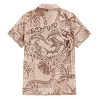 Hawaii Father's Day Vintage Lei Family Matching Long Sleeve Bodycon Dress and Hawaiian Shirt Hauoli la Makuakane - Beige