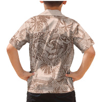 Hawaii Father's Day Vintage Lei Family Matching Mermaid Dress and Hawaiian Shirt Hauoli la Makuakane - Beige