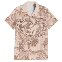 Hawaii Father's Day Vintage Lei Hawaiian Shirt Hauoli la Makuakane - Beige LT7 Beige - Polynesian Pride
