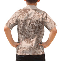 Hawaii Father's Day Vintage Lei Kid Hawaiian Shirt Hauoli la Makuakane - Beige