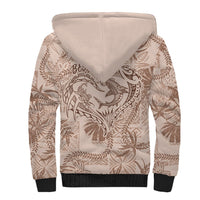Hawaii Father's Day Vintage Lei Sherpa Hoodie Hauoli la Makuakane - Beige LT7 - Polynesian Pride