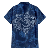 Hawaii Father's Day Vintage Lei Family Matching Tank Maxi Dress and Hawaiian Shirt Hauoli la Makuakane - Blue
