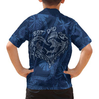 Hawaii Father's Day Vintage Lei Hawaiian Shirt Hauoli la Makuakane - Blue LT7 - Polynesian Pride