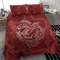 Hawaii Father's Day Vintage Lei Bedding Set Hauoli la Makuakane - Red LT7 - Polynesian Pride