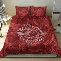 Hawaii Father's Day Vintage Lei Bedding Set Hauoli la Makuakane - Red LT7 - Polynesian Pride