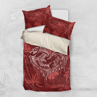 Hawaii Father's Day Vintage Lei Bedding Set Hauoli la Makuakane - Red LT7 US Twin 172cm x 218cm Red - Polynesian Pride