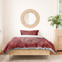 Hawaii Father's Day Vintage Lei Bedding Set Hauoli la Makuakane - Red LT7 - Polynesian Pride