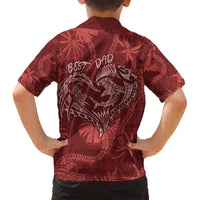 Hawaii Father's Day Vintage Lei Hawaiian Shirt Hauoli la Makuakane - Red LT7 - Polynesian Pride