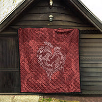 Hawaii Father's Day Vintage Lei Quilt Hauoli la Makuakane - Red