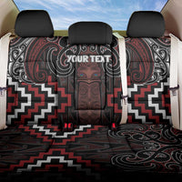 Maori Taiaha Whakairo Personalized Back Car Seat Cover Red Poutama Motifs