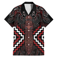 Maori Taiaha Whakairo Personalized Family Matching Mermaid Dress and Hawaiian Shirt Red Poutama Motifs