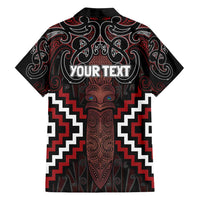 Maori Taiaha Whakairo Personalized Family Matching Tank Maxi Dress and Hawaiian Shirt Red Poutama Motifs