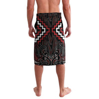 Maori Taiaha Whakairo Personalized Lavalava Red Poutama Motifs