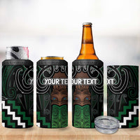 Maori Taiaha Pounamu Whakairo Personalized 4 in 1 Can Cooler Tumbler Jade Poutama Motifs