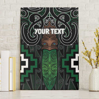 Maori Taiaha Pounamu Whakairo Personalized Canvas Wall Art Jade Poutama Motifs