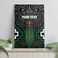 Maori Taiaha Pounamu Whakairo Personalized Canvas Wall Art Jade Poutama Motifs