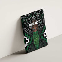 Maori Taiaha Pounamu Whakairo Personalized Canvas Wall Art Jade Poutama Motifs